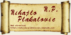 Mihajlo Plakalović vizit kartica